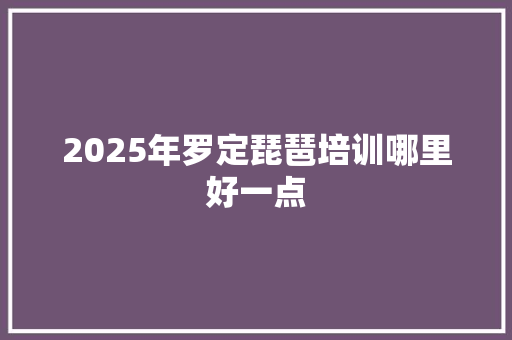 2025年罗定琵琶培训哪里好一点