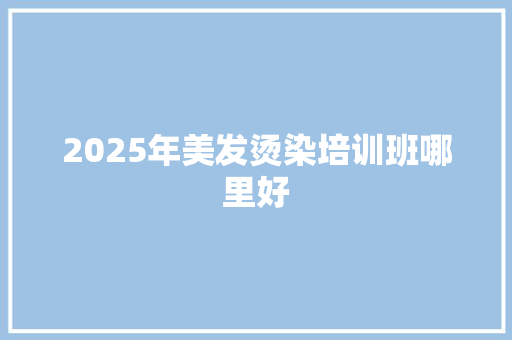 2025年美发烫染培训班哪里好 未命名