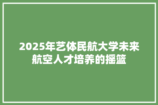 2025年艺体民航大学未来航空人才培养的摇篮