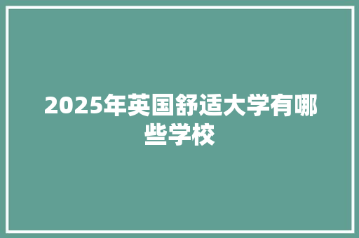 2025年英国舒适大学有哪些学校 未命名