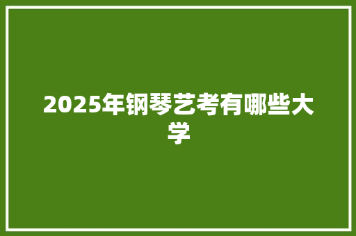 2025年钢琴艺考有哪些大学 未命名