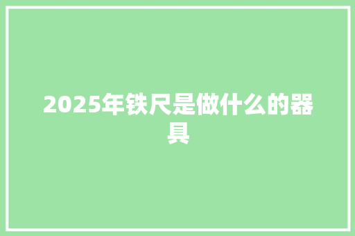 2025年铁尺是做什么的器具