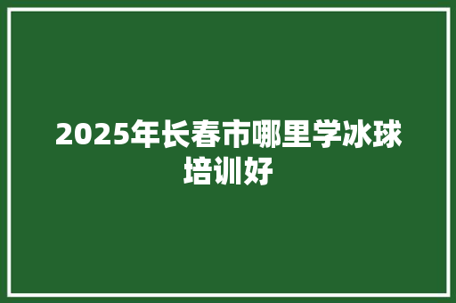 2025年长春市哪里学冰球培训好 未命名