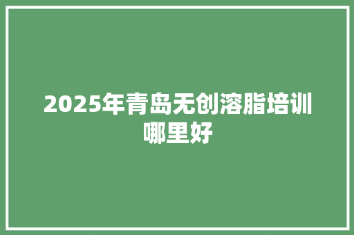 2025年青岛无创溶脂培训哪里好 未命名