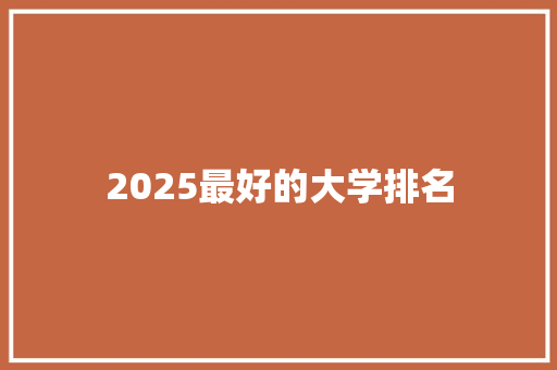 2025最好的大学排名 未命名