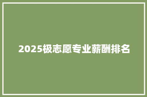 2025极志愿专业薪酬排名 未命名