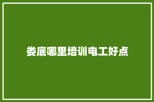 娄底哪里培训电工好点 未命名