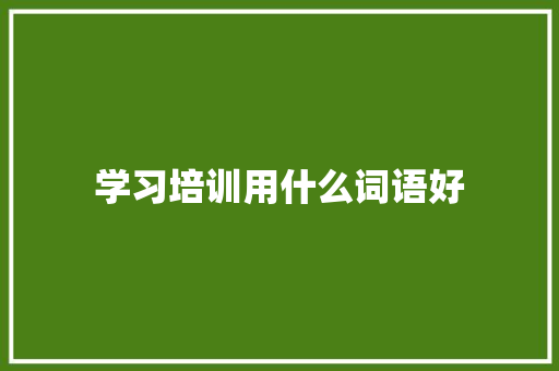 学习培训用什么词语好 未命名