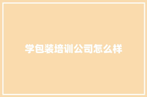 学包装培训公司怎么样 未命名