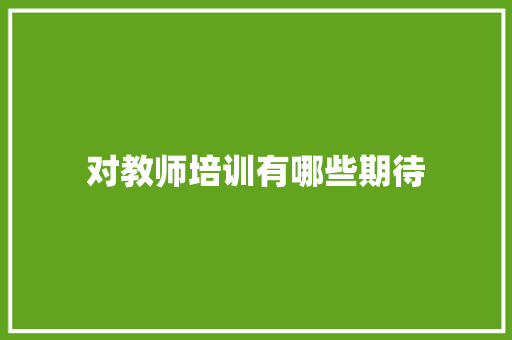 对教师培训有哪些期待 未命名