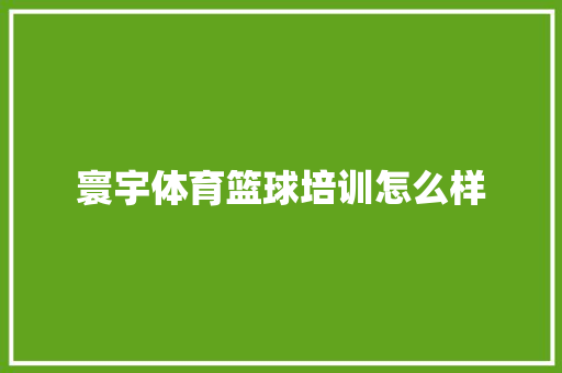 寰宇体育篮球培训怎么样 未命名