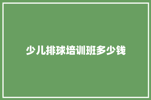 少儿排球培训班多少钱 未命名