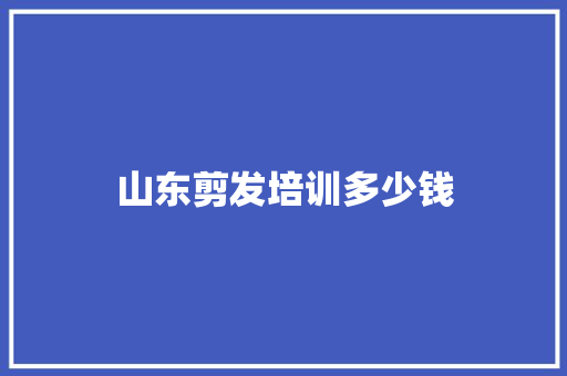 山东剪发培训多少钱