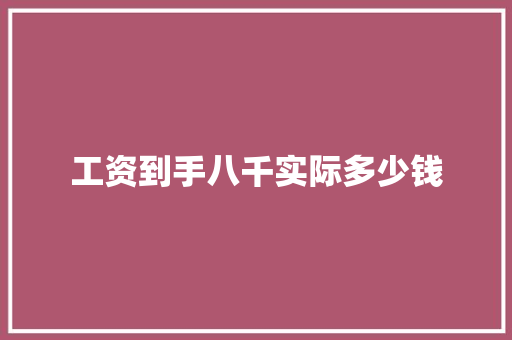 工资到手八千实际多少钱 未命名