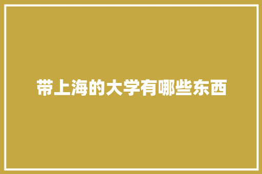 带上海的大学有哪些东西 未命名