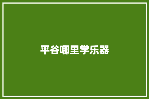 平谷哪里学乐器 未命名