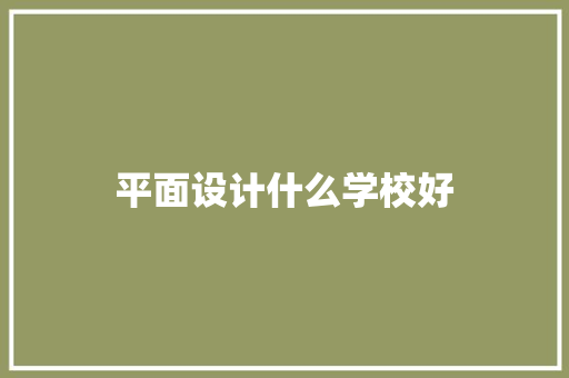 平面设计什么学校好