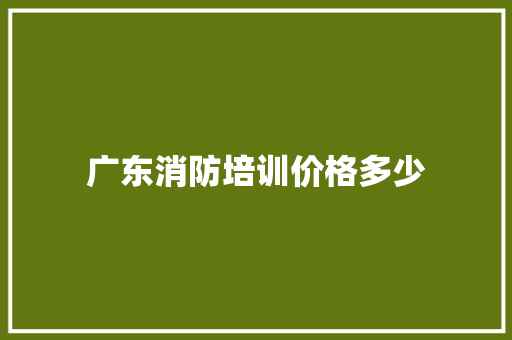 广东消防培训价格多少