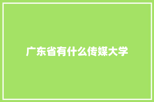 广东省有什么传媒大学 未命名