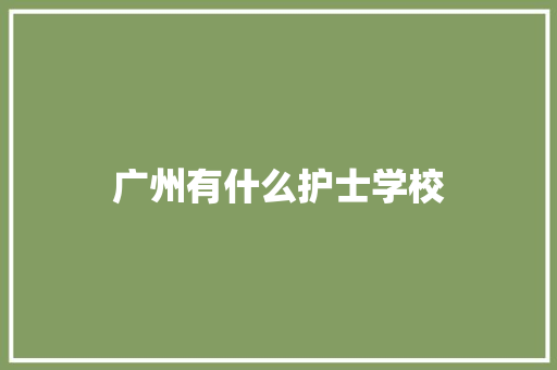 广州有什么护士学校