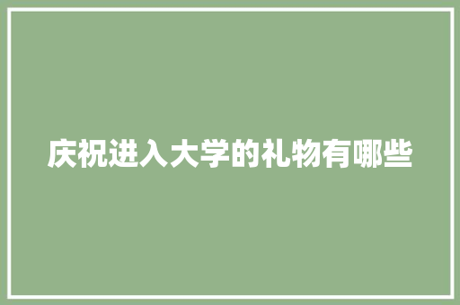 庆祝进入大学的礼物有哪些