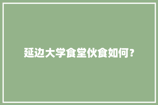 延边大学食堂伙食如何？