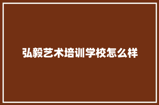 弘毅艺术培训学校怎么样 未命名