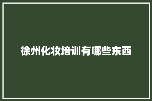 徐州化妆培训有哪些东西 未命名