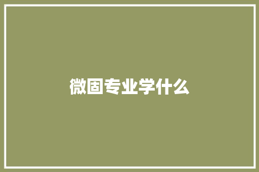 微固专业学什么 未命名