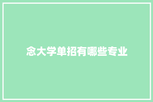 念大学单招有哪些专业 未命名