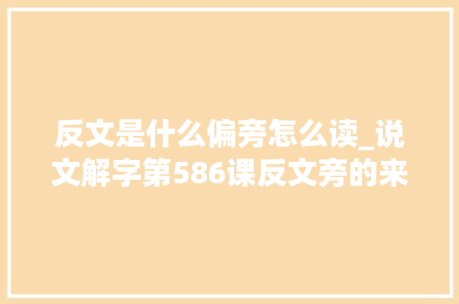 反文是什么偏旁怎么读_说文解字第586课反文旁的来历