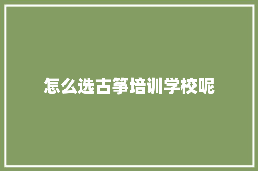 怎么选古筝培训学校呢 未命名