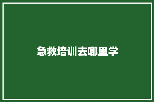 急救培训去哪里学 未命名