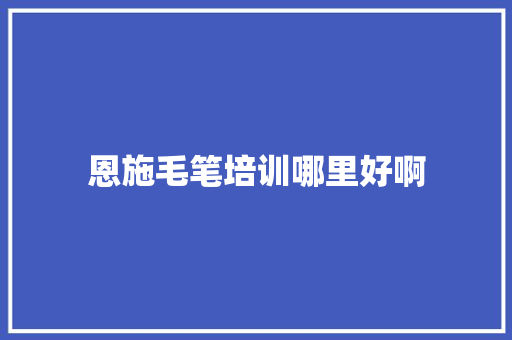 恩施毛笔培训哪里好啊