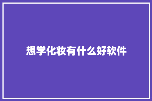 想学化妆有什么好软件 未命名