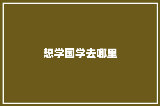 想学国学去哪里