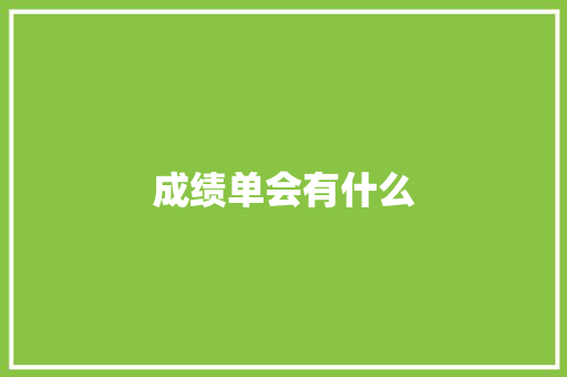 成绩单会有什么