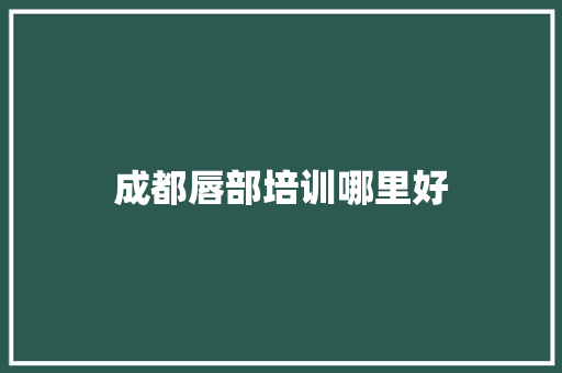 成都唇部培训哪里好 未命名