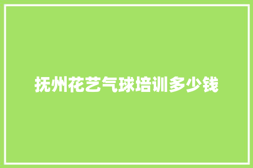 抚州花艺气球培训多少钱 未命名