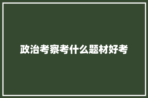 政治考察考什么题材好考