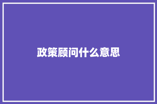 政策顾问什么意思 未命名