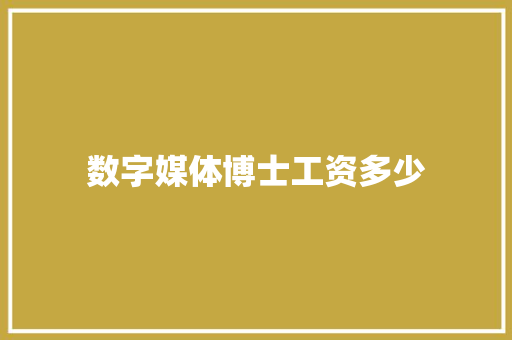 数字媒体博士工资多少 未命名