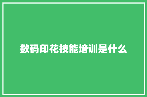 数码印花技能培训是什么 未命名