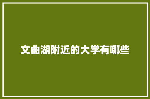 文曲湖附近的大学有哪些 未命名