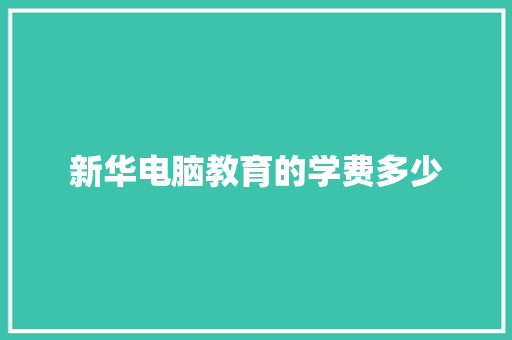 新华电脑教育的学费多少 未命名