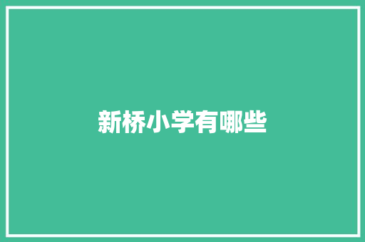 新桥小学有哪些 未命名