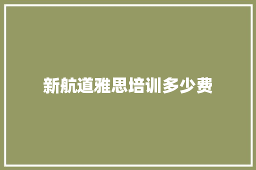 新航道雅思培训多少费 未命名