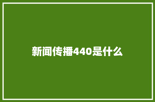 新闻传播440是什么