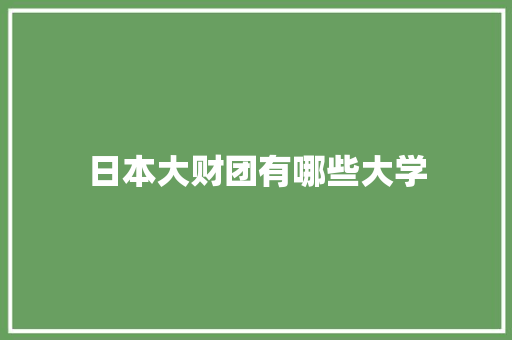 日本大财团有哪些大学 未命名