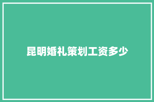 昆明婚礼策划工资多少 未命名